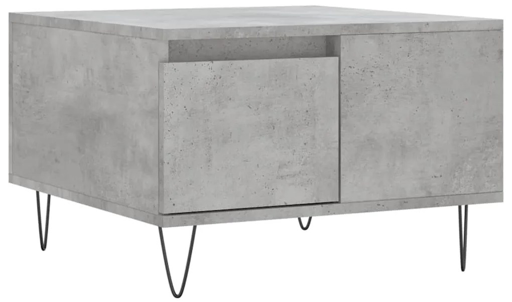 830760 vidaXL Маса за кафе, бетонно сива, 55x55x36,5 см, инженерно дърво