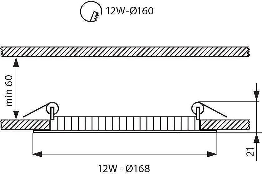 LED панел ESTE, бял, 12W, 4000K