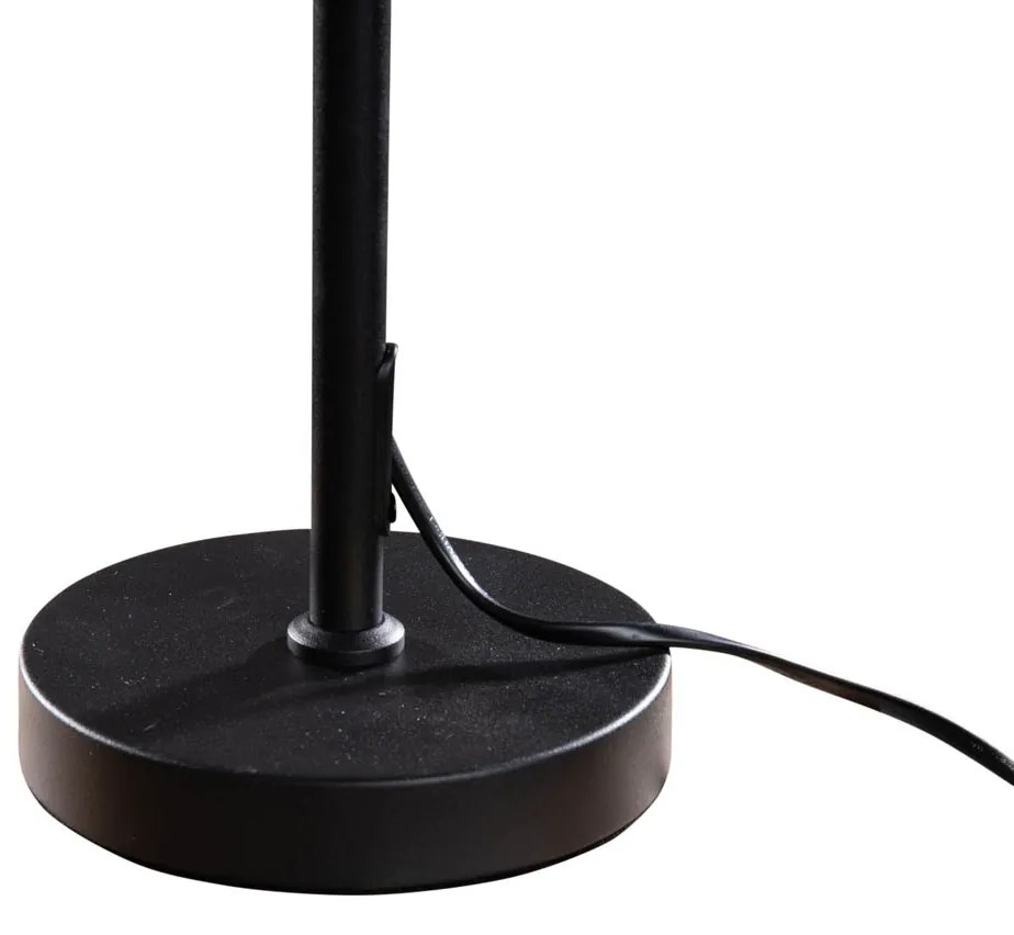 Настолна лампа черна с кадифен абажур кафяв 35 см - Parte