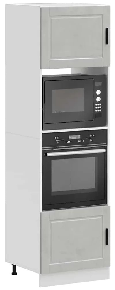 3315055 vidaXL Шкафове за фурна 2 бр Porto, бетонно сив, инженерно дърво
