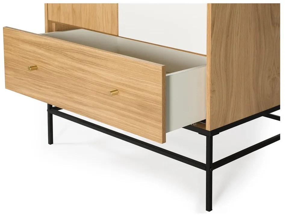 Бял гардероб от дъб 80x190 cm Flora - Woodman