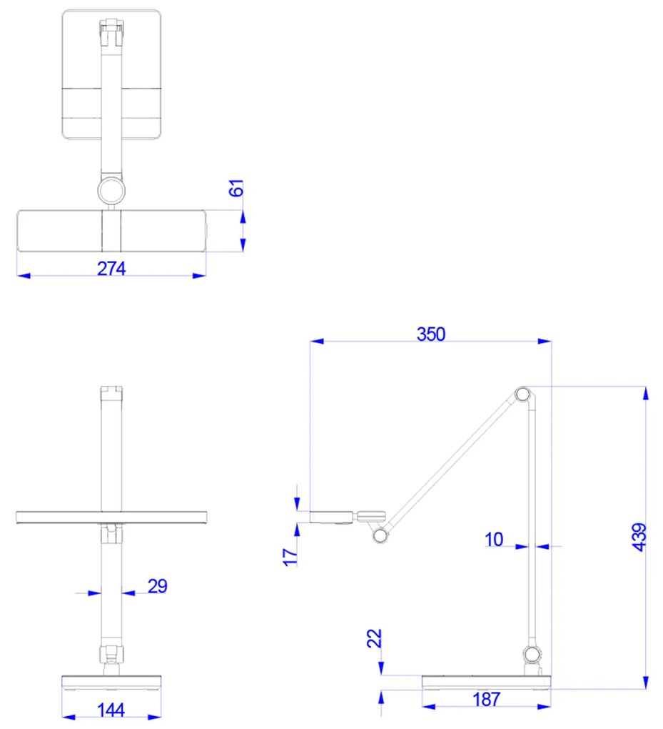 LED настолна лампа Блайн Про HM4461.02 черен цвят