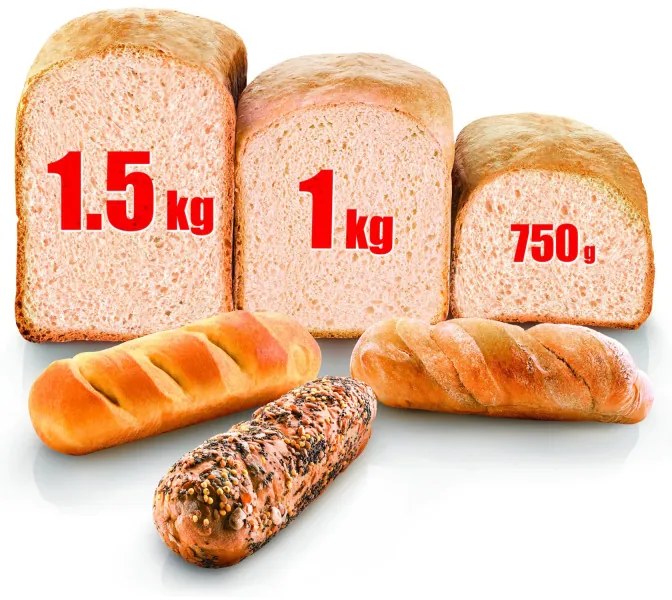Хлебопекарна Tefal Home Bread Baguette PF610138, 1600 W, 750/1000/1500 гр, 2 бъркалки, 16 програми, Бял