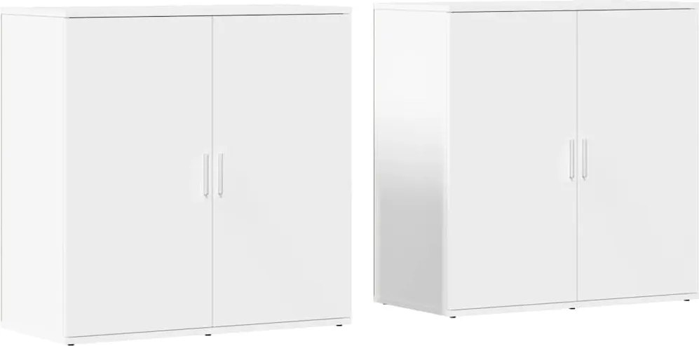 3276602 vidaXL Сайдборди, 2 бр, бели, 79x38x80 см, инженерно дърво