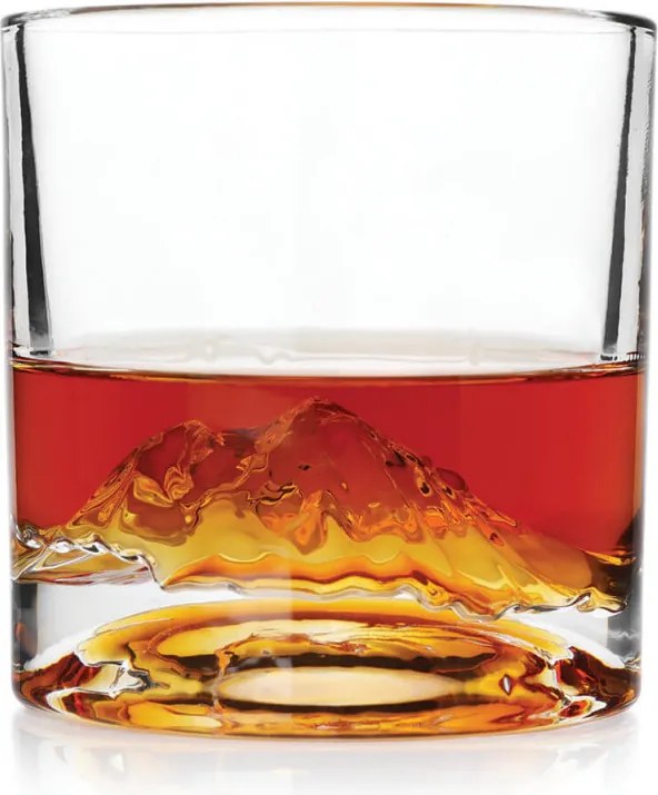 Комплект чаши за уиски LIITON 1009930 Mount Rainier, 260 мл, 2 бр, Удебелени стени, 3D дъно с форма на Връх Рейниър, Прозрачен