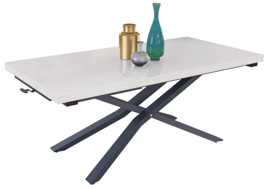 Разтегателна маса с повдигащ механизъм СОРЕНТО - МДФ мат бяло 8685