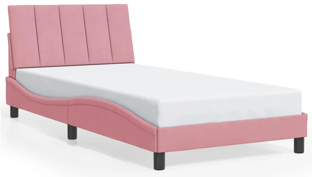 3207836 vidaXL Рамка за легло без матрак Hanko, розова, 100x200 см, кадифе