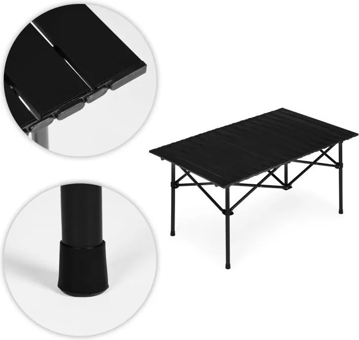 Сгъваема маса за туризъм, къмпинг - черна маса за пикник Šírka: 55 cm | Dĺžka: 53 cm