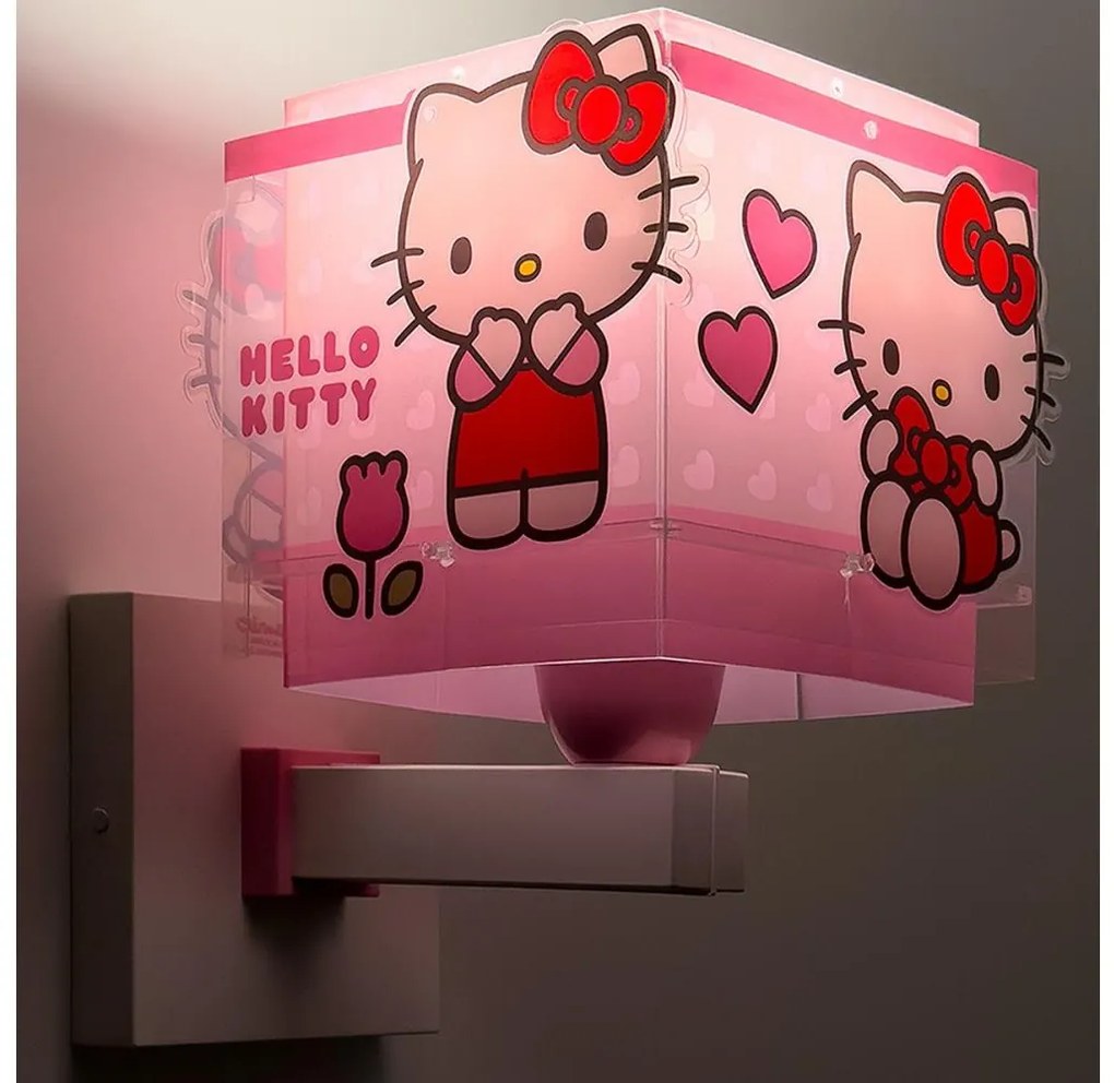 Dalber 73269 - Детска настенна лампа HELLO KITTY 1xE27/15W/230V розова