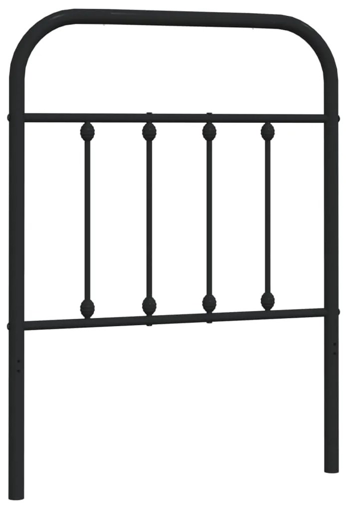 352604 vidaXL Метална резервна табла за легло, черна, 75 см