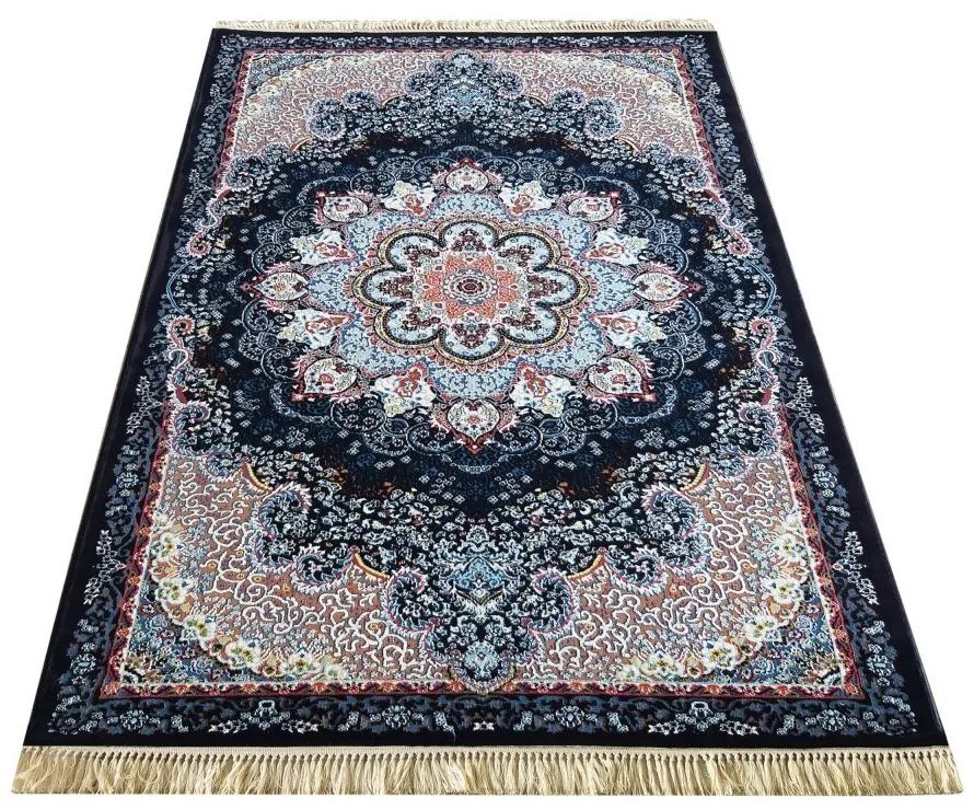 Луксозен килим с красива синя ориенталска шарка Ширина: 200 см | Дължина: 300 см