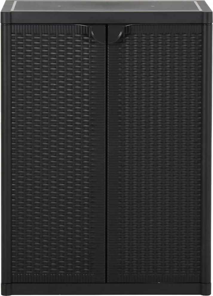 151236 vidaXL Градински шкаф за съхранение, черен, 65х45х88 см, PP ратан