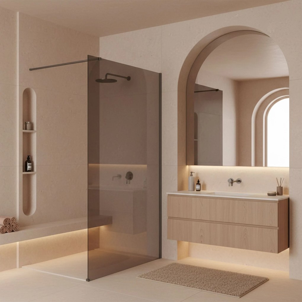 Параван за душ Rea Flexi Brown / Titan 90