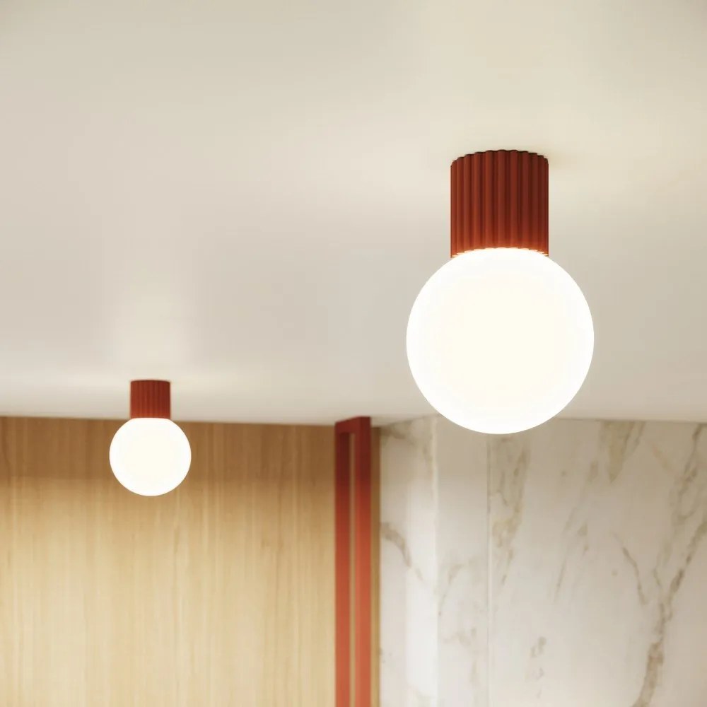 Оранжево осветително тяло за таван със стъклен абажур ø 12 cm Orbital – Sollux