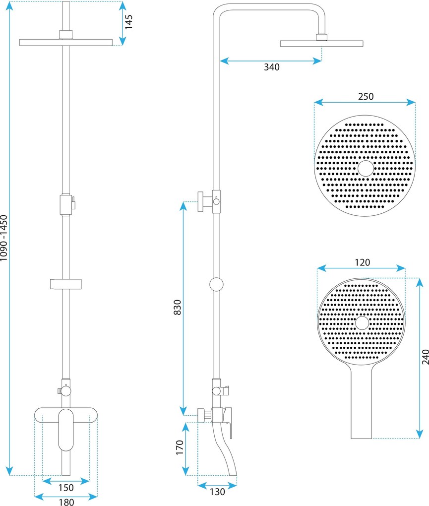 Комплект за душ REA DROP Brush Copper