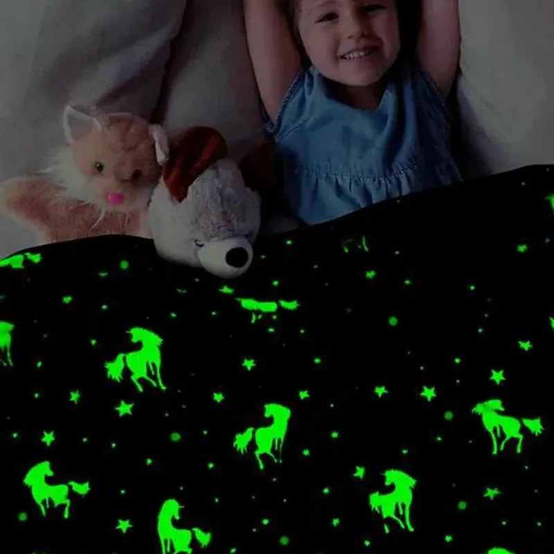 Светещо одеяло LUMINOVA, 150х100 см, Плюш, Полиестер, Многоцветен