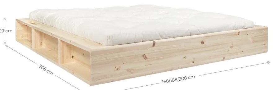 Двойно легло от борова дървесина с решетка 140x200 cm Ziggy - Karup Design