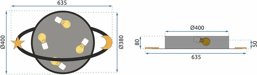 плафон Moon Black APP864-C