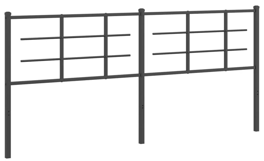 355598 vidaXL Метална резервна табла за легло, черна, 193 см