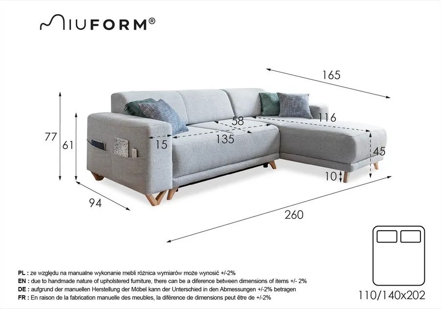 Розов разтегателен/с място за съхранение ъглов диван Classy Sophie – Miuform