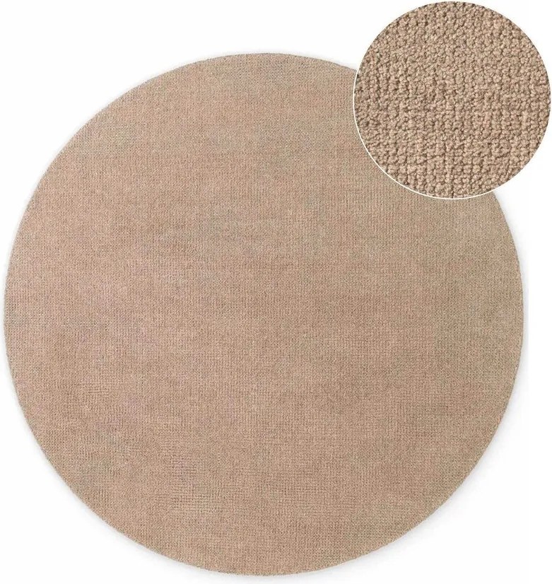 Бежов ръчно изработен вълнен кръгъл килим ø 200 cm Greenwich – Ted Baker