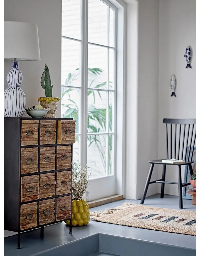 Черен трапезен стол от масивно каучуково дърво Mill – Bloomingville