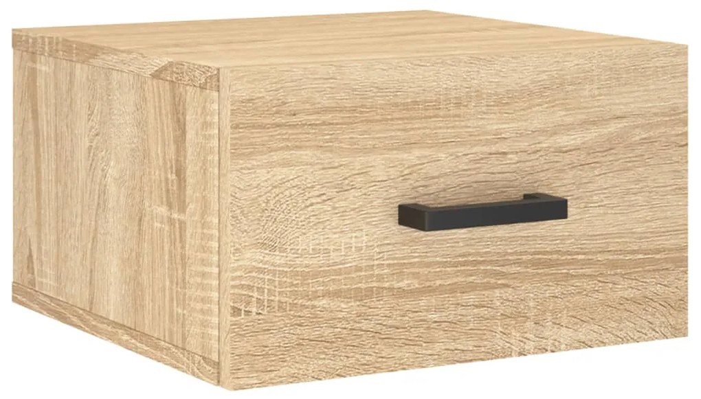 829826 vidaXL Нощно шкафче за стенен монтаж, сонома дъб, 35x35x20 см