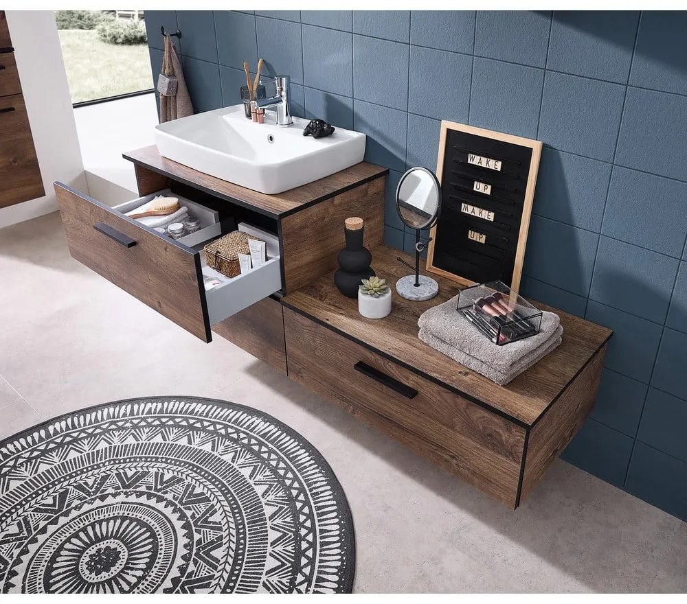 Кафяв работен плот в дъбов декор 73x45 cm Set 374 - Pelipal