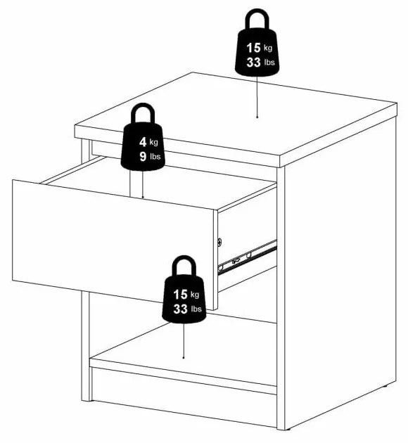Нощно шкафче в дъбов декор Naia - Tvilum