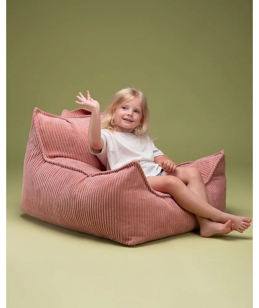 Розов детски пуф от рипсено кадифе Chair – Wigiwama