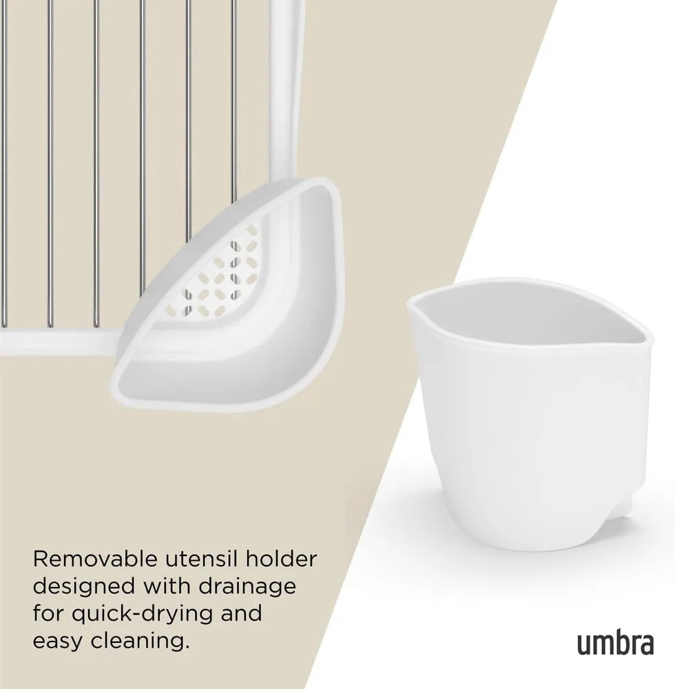 Бяла стоманена тавичка за оттичане 36x28 cm Sinkin – Umbra