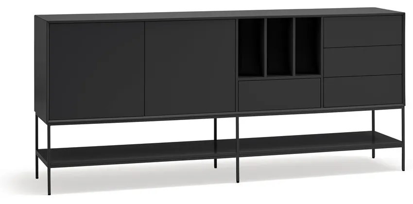 Черен скрин 220x98x45 cm Platt – Teulat