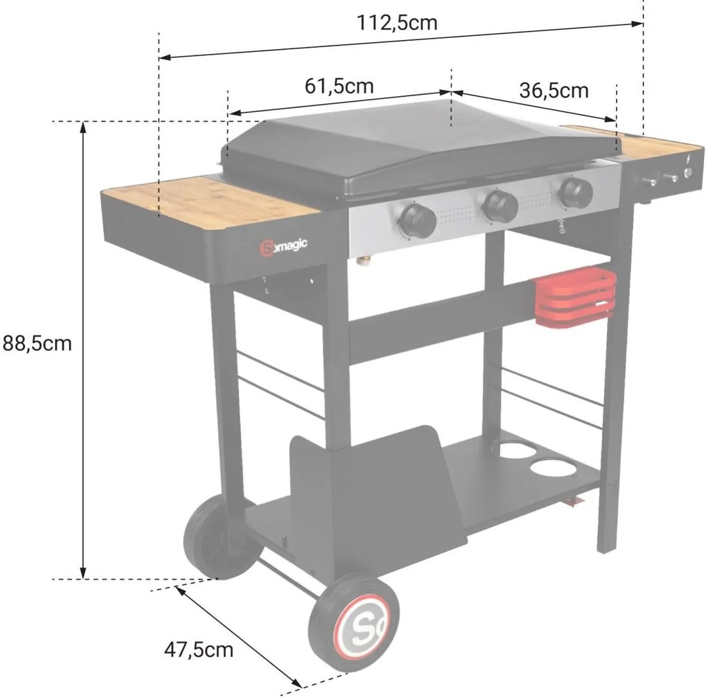 Газово барбекю - Plancha Somagic Solia 350