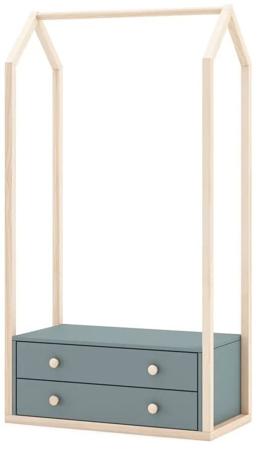 Отворен детски гардероб сиво-зелен 80x170x40 cm Esteban – Marckeric