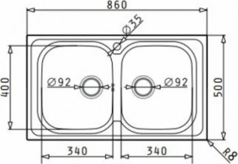 Мивка Maidsinks Fedra Extra 2B