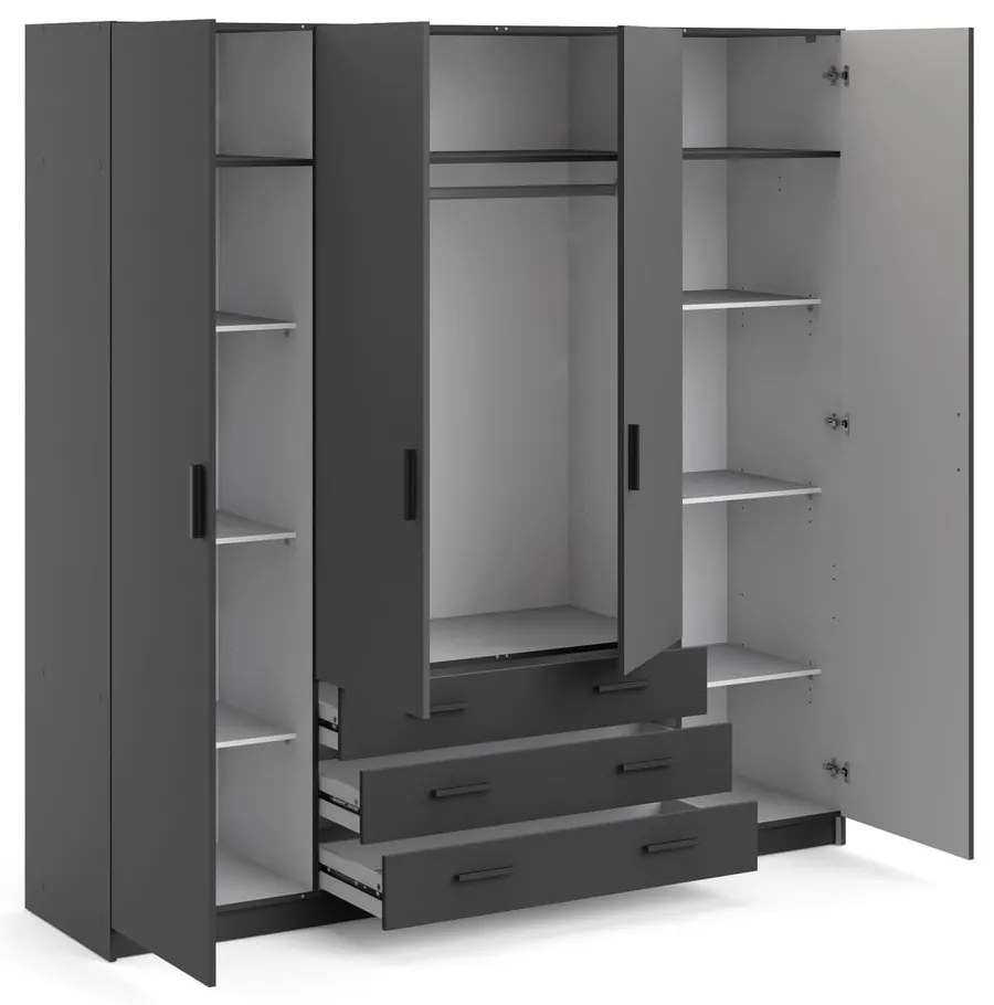 Тъмносив гардероб 196x200 cm Sprint – Tvilum