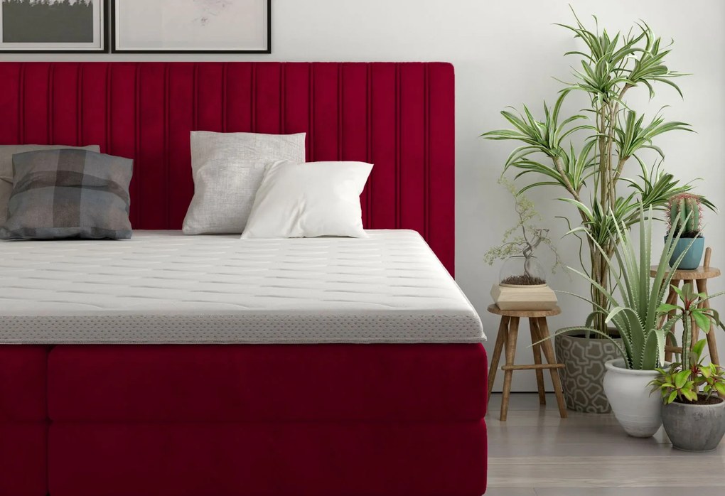 Тапицирано легло Melantha С матрак и протекор-180 x 200-Kokkino