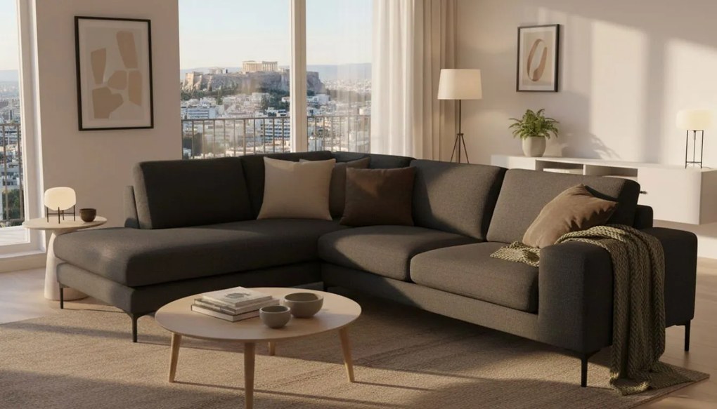 Ъгъл диван Senso-Right-270φ 200β cm.-Black