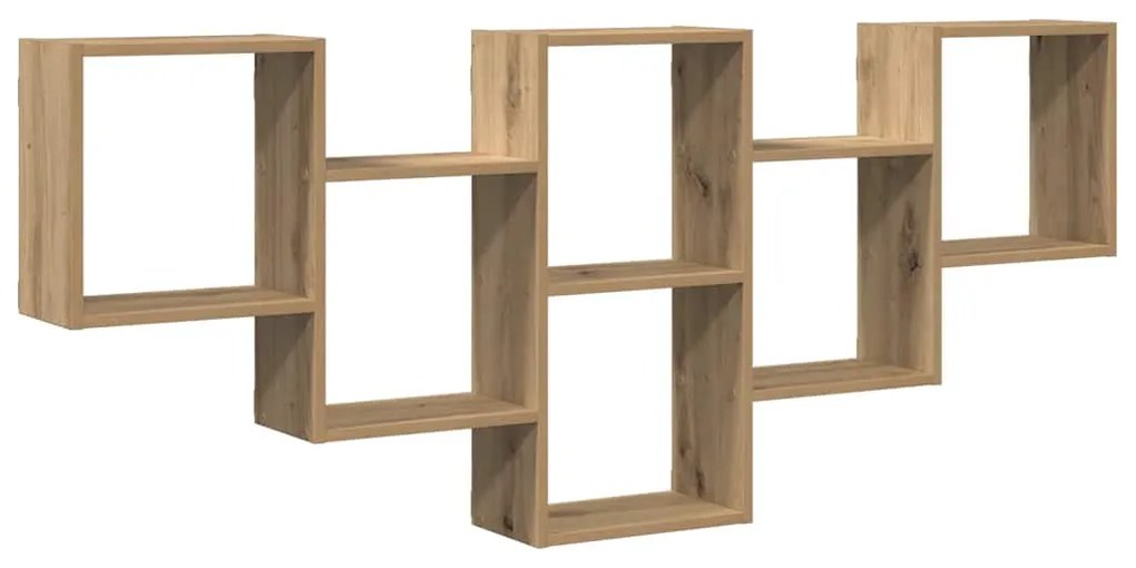 853307 vidaXL Стенен рафт, дъб артизан, 159x18x66 см, инженерно дърво