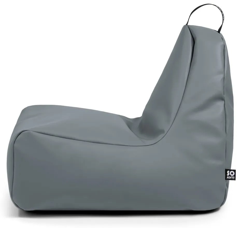 Сив пуф от изкуствена кожа Chill XL – So Soft?
