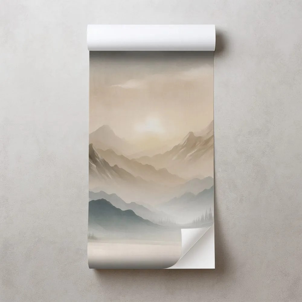 Самозалепващ тапет – Мъглива планинска панорама