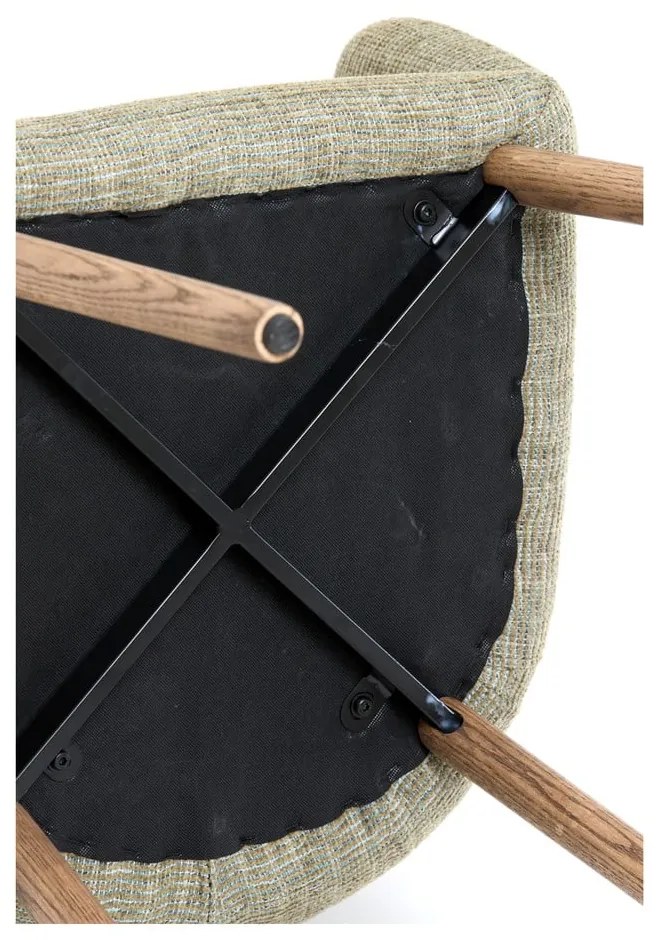 Светлозелени тапицирани трапезни столове в комплект с подлакътници 2 бр. Blaine – Light & Living