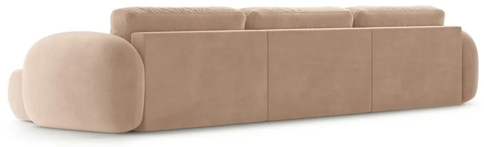 Бежов кадифен сгъваем/с място за съхранение ъглов диван (U форма) Tonale – Cosmopolitan Design