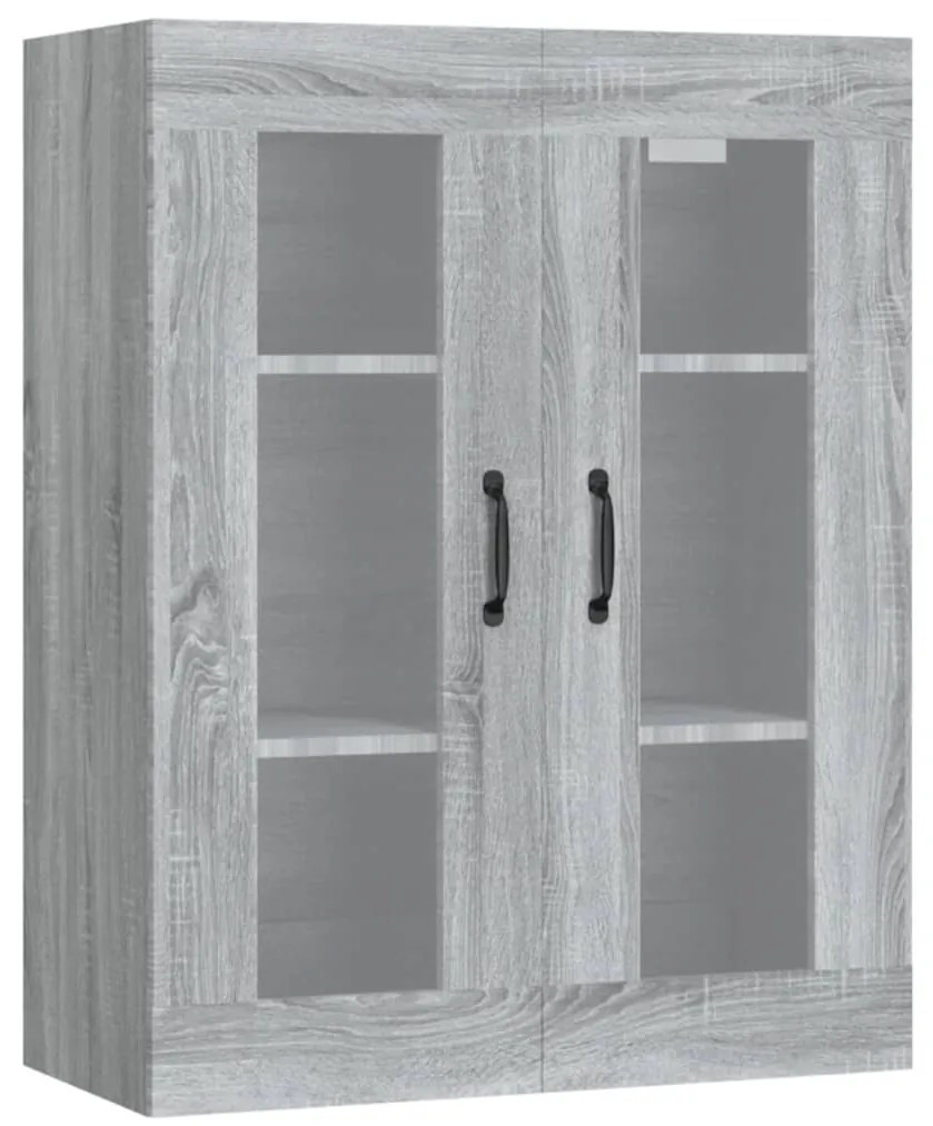 817391 vidaXL Окачен стенен шкаф, сив сонома, 69,5x34x90 см