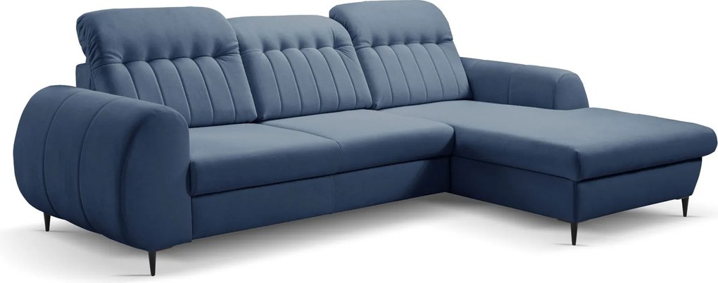 Ъглов диван Blanc-Син-Дясно