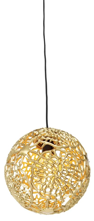 Арт Деко висяща лампа златиста с черна - Maro