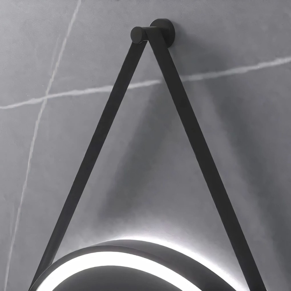Кръгло LED огледало, висящо на каишка 80cm 105