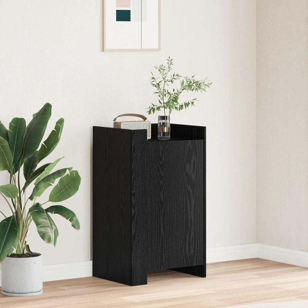 Sonata H Сайдборд Черен дъб 45x35x75 см Инженерна дървесина