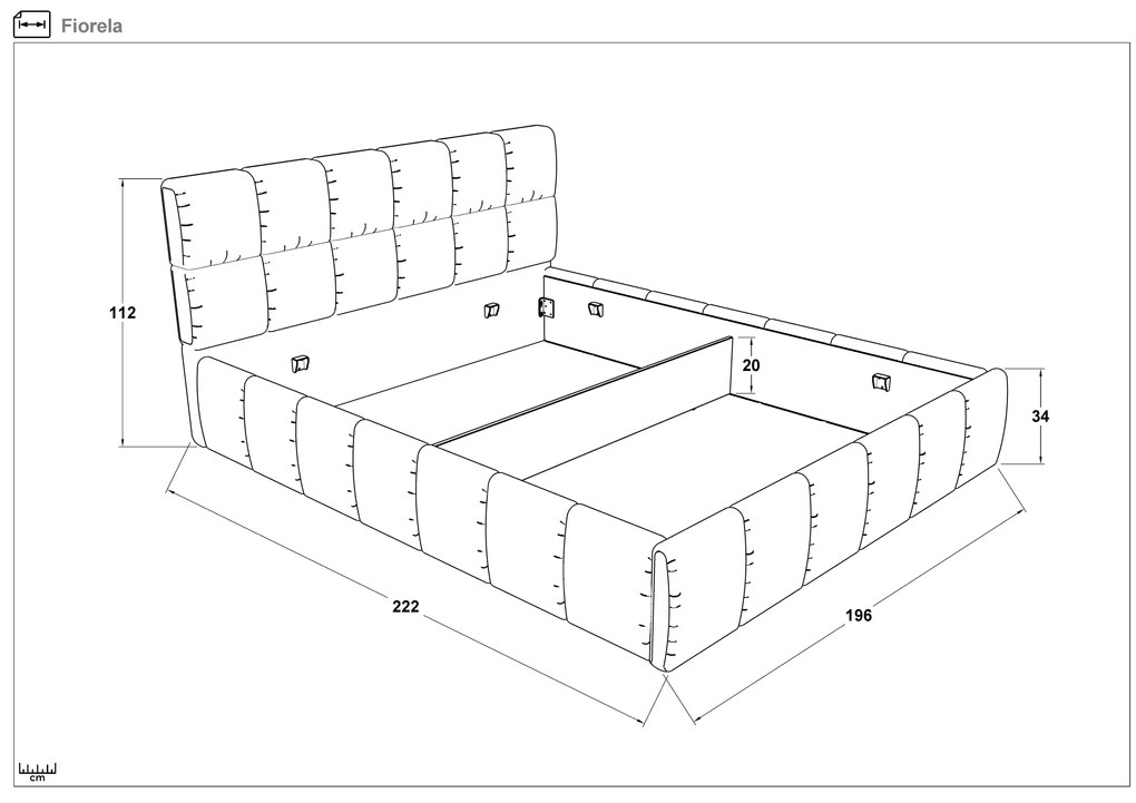 Тапицирана спалня за матрак 180/200 Фиорела