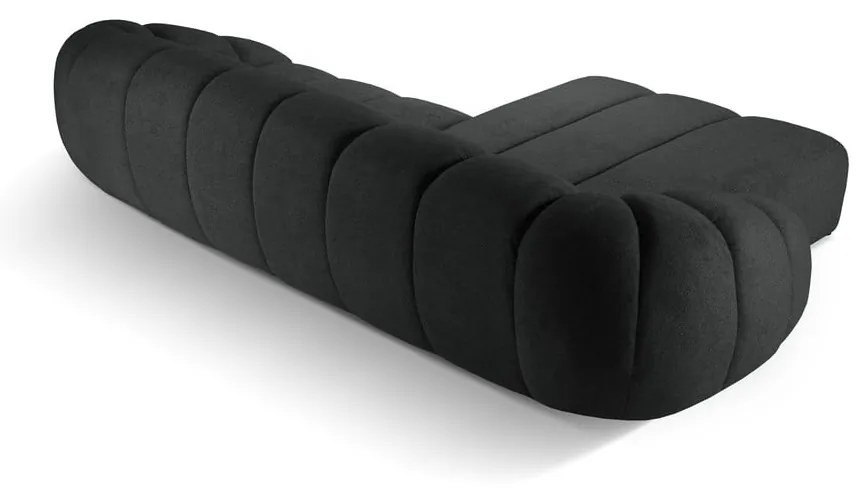 Черен ъглов диван (ляв ъгъл) Diana – Micadoni